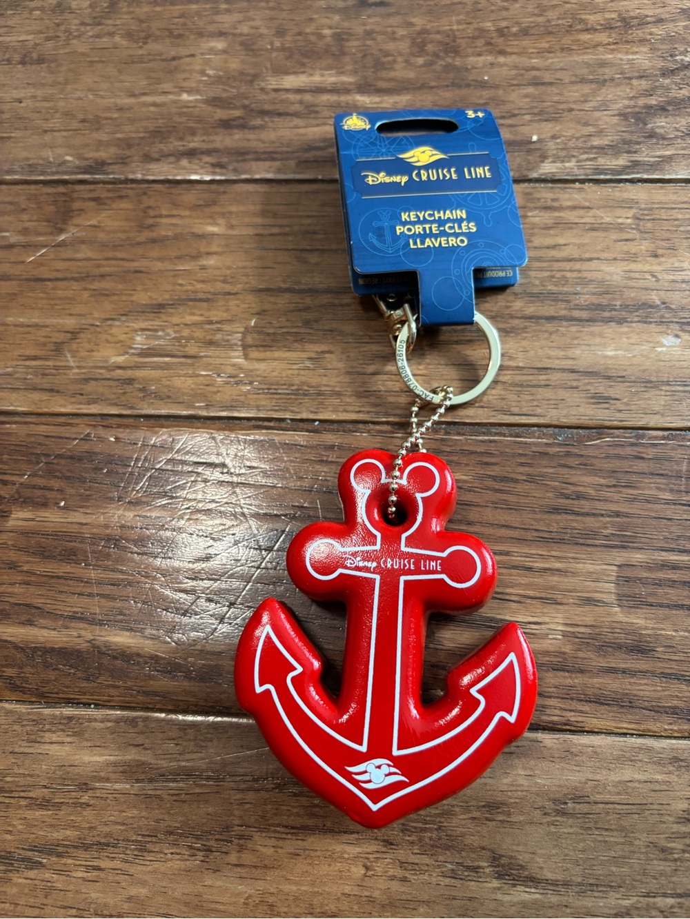 Disney Cruise Keychain Keyring Puffy Floating Red Anchor 2026